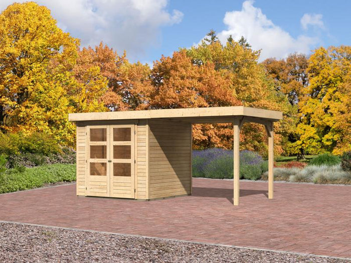 Karibu Gartenhaus Askola 2 mit Anbaudach 2,25 Meter