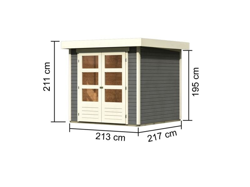 Karibu Gartenhaus Askola 2 terragrau 19 mm
