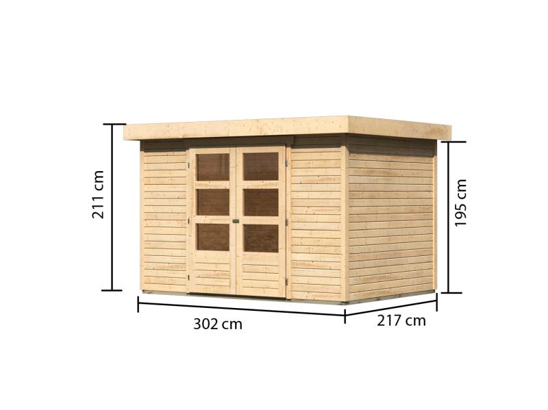 Karibu Gartenhaus Askola 4 natur 19 mm