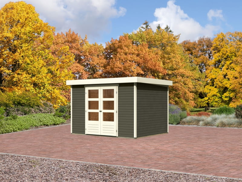 Karibu Gartenhaus Askola 5 terragrau 19 mm