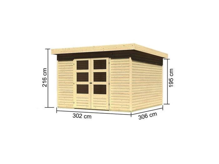 Karibu Gartenhaus Askola 6 natur 19 mm