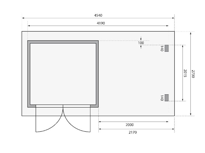 Karibu Gartenhaus Bastrup 2 mit Anbaudach 2 Meter