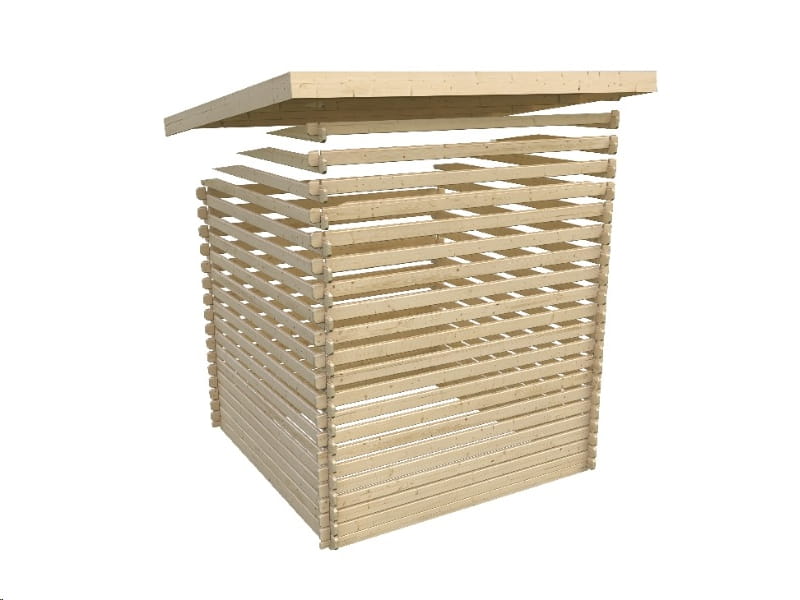 Karibu Gartenhaus Bastrup 2 mit Anbaudach 2 Meter inkl. Rückwand