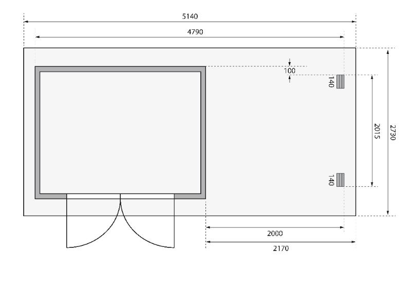 Karibu Gartenhaus Bastrup 3 mit Anbaudach 2 Meter