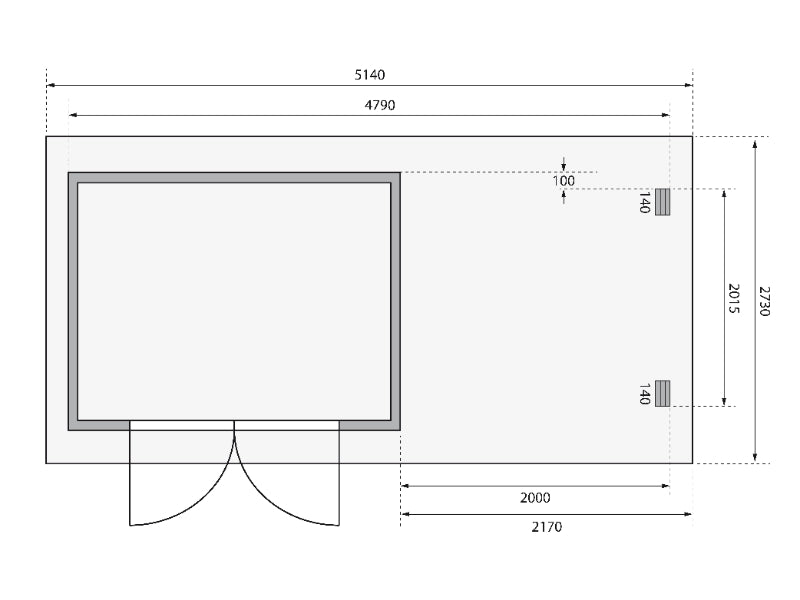 Karibu Gartenhaus Bastrup 3 mit Anbaudach 2 Meter inkl. Rückwand