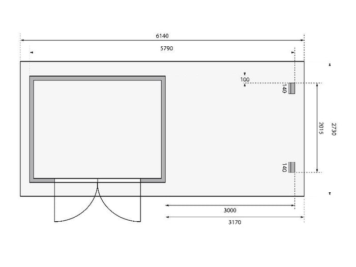 Karibu Gartenhaus Bastrup 3 mit Anbaudach 3 Meter natur