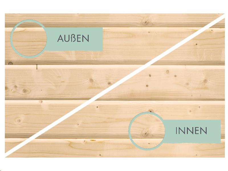 Karibu Gartenhaus Bastrup 3 mit Schleppdach 2 Meter Rück- und Seitenwand