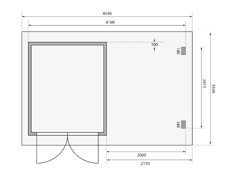 Karibu Gartenhaus Bastrup 4 mit Anbaudach 2 Meter