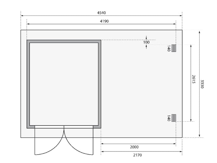 Karibu Gartenhaus Bastrup 4 mit Anbaudach 2 Meter