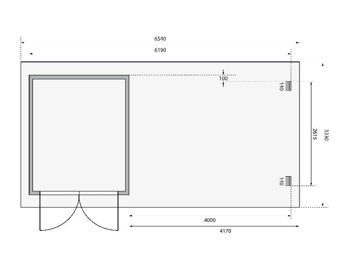 Karibu Gartenhaus Bastrup 4 mit Anbaudach 4 Meter natur