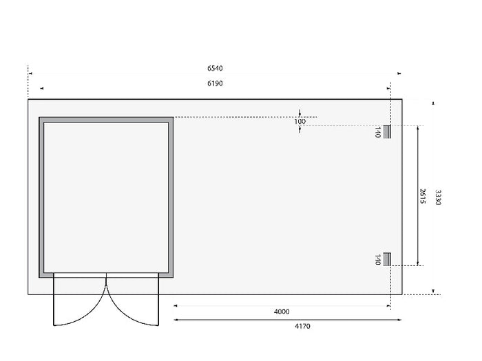 Karibu Gartenhaus Bastrup 4 mit Anbaudach 4 Meter inkl. Rückwand