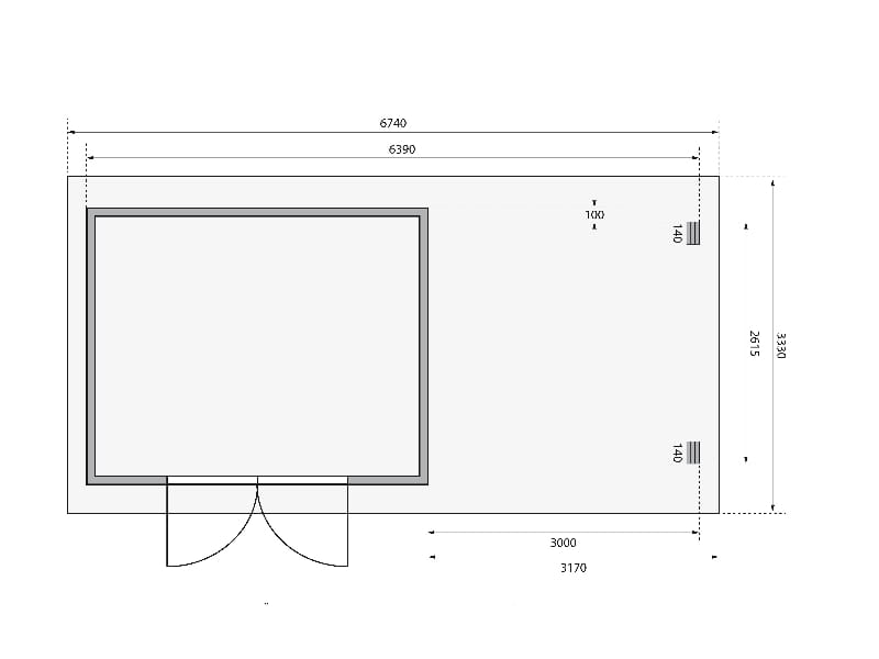 Karibu Gartenhaus Bastrup 7 mit Anbaudach 3 Meter inkl. Rückwand natur