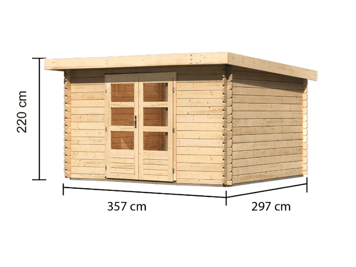 Karibu Gartenhaus Bastrup 7 natur