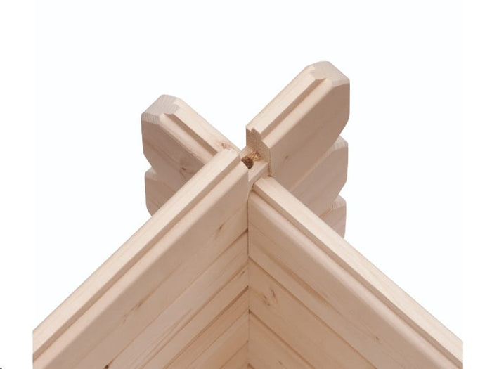 Karibu Gartenhaus Bastrup 8 mit Anbaudach 2 Meter inkl. Rückwand