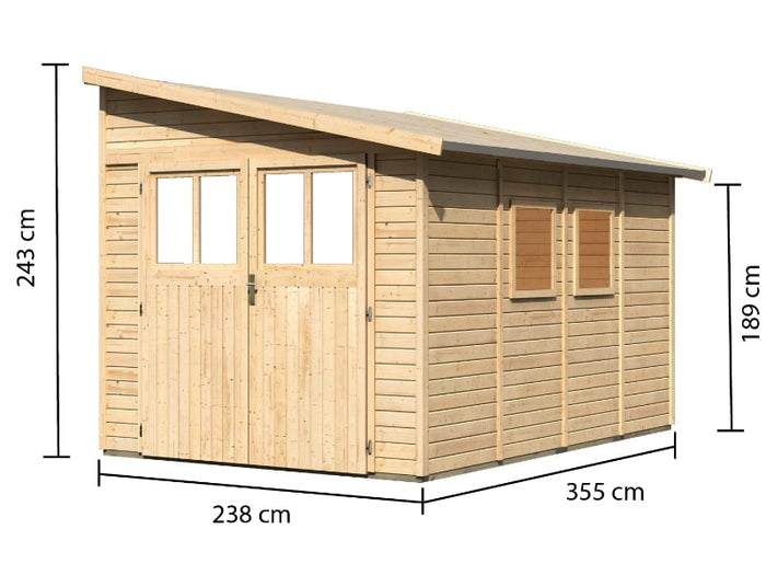 Karibu Gartenhaus Bomlitz 4 natur 19 mm