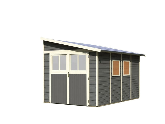 Karibu Gartenhaus Bomlitz 4 terragrau 19 mm