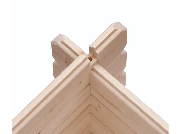 Karibu Gartenhaus Flora 3 natur, inkl. selbstklebende Dachbahn, Vlies und Wurzelschutzfolie (für Dac