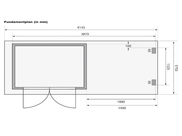 Karibu Gartenhaus Glücksburg 2 in terragrau inkl. Anbaudach