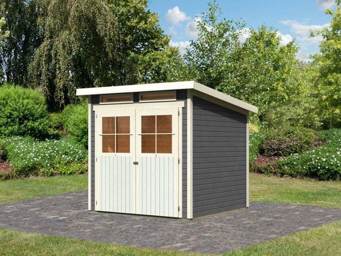 Karibu Gartenhaus Glücksburg 3 terragrau 19 mm