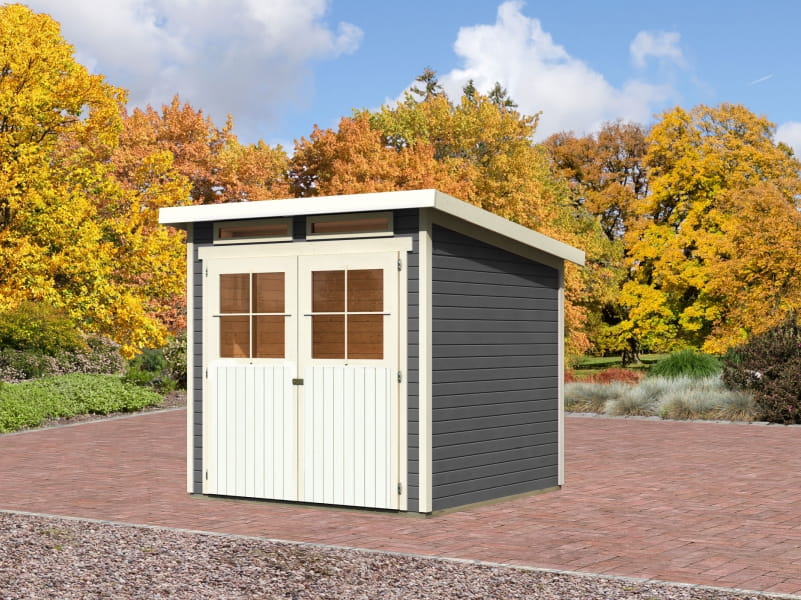 Karibu Gartenhaus Glücksburg 3 terragrau 19 mm