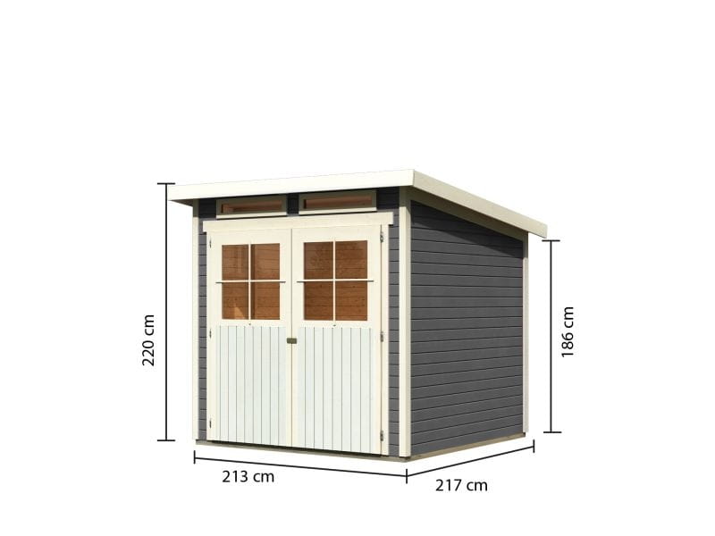 Karibu Gartenhaus Glücksburg 3 terragrau 19 mm