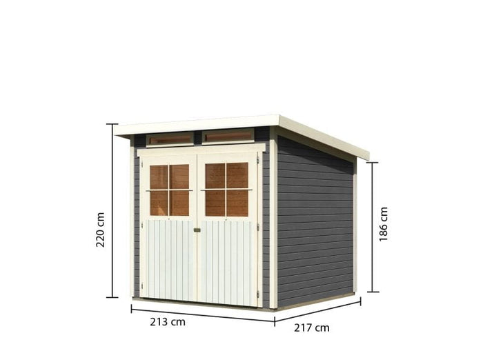 Karibu Gartenhaus Glücksburg 3 terragrau 19 mm