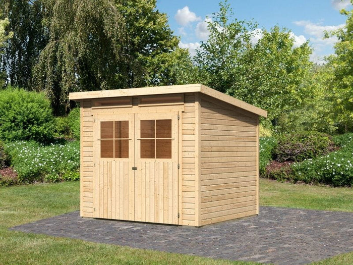 Karibu Gartenhaus Glücksburg 4 natur 19 mm