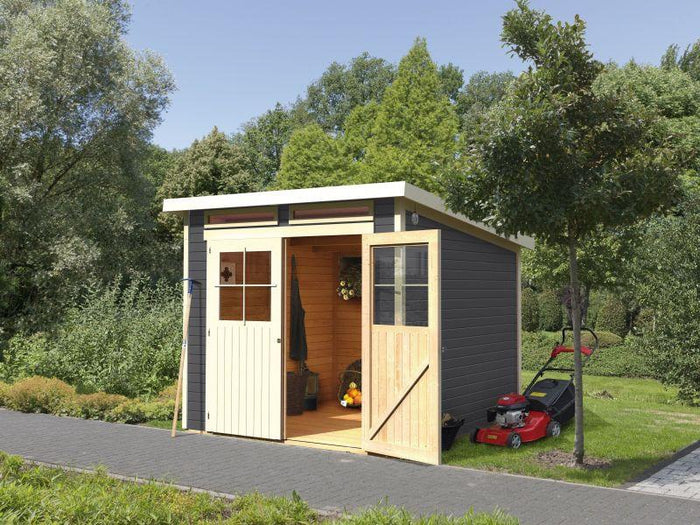 Karibu Gartenhaus Glücksburg 4 terragrau 19 mm