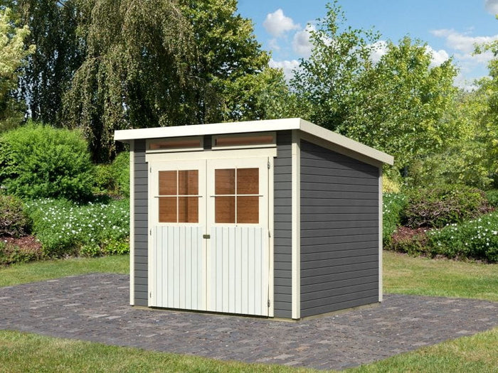 Karibu Gartenhaus Glücksburg 4 terragrau 19 mm