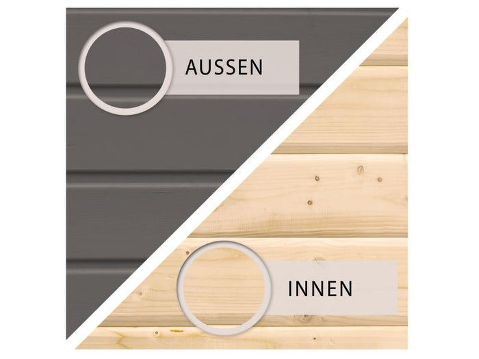 Karibu Gartenhaus Glücksburg 4 terragrau 19 mm