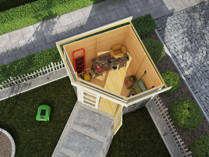 Karibu Gartenhaus Goldendorf 3 terragrau 19 mm