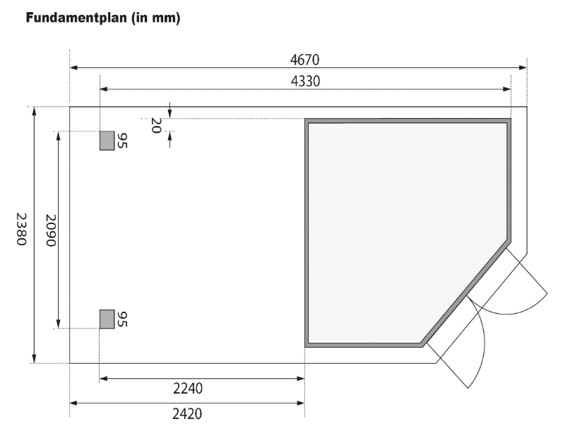 Karibu Gartenhaus Goldendorf 3 terragrau- Anbaudach 2,40 m und Rückwand