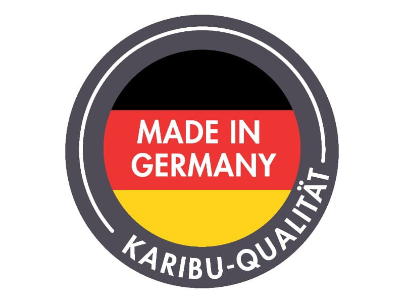 Karibu Gartenhaus Goldendorf 3 terragrau- Anbaudach 2,40 m und Rückwand