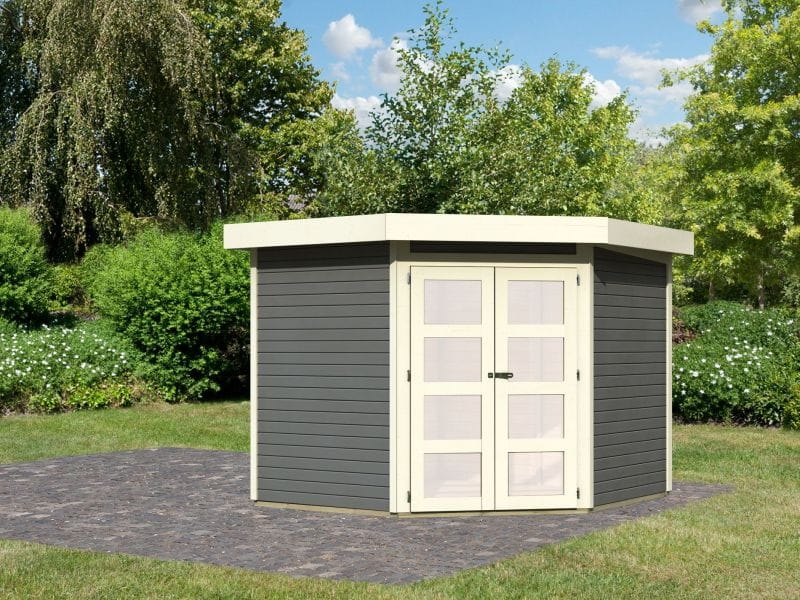 Karibu Gartenhaus Goldendorf 5 terragrau 19 mm