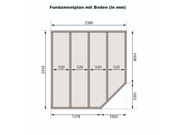 Karibu Gartenhaus Goldendorf 5 terragrau 19 mm