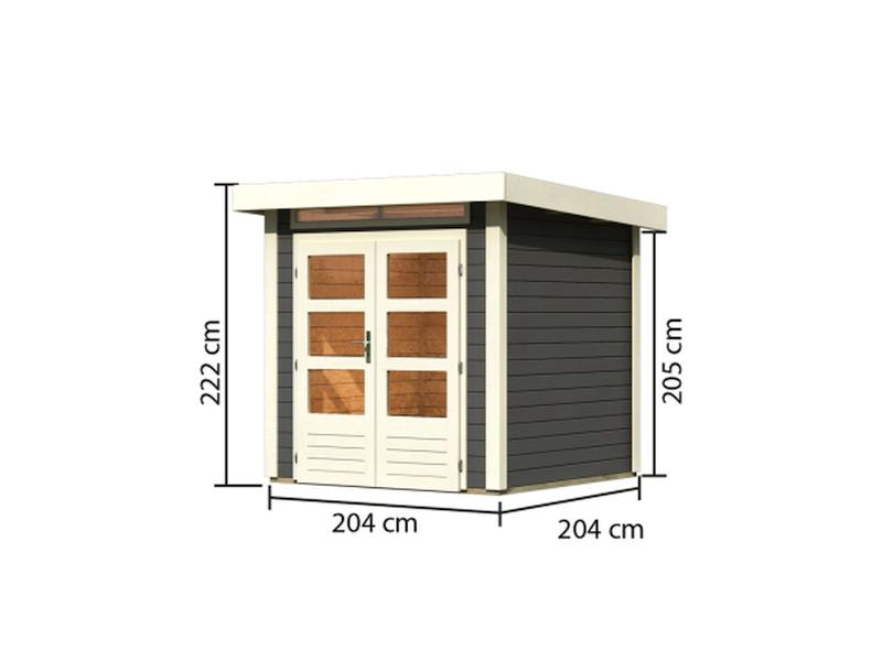 Karibu Gartenhaus Kandern 1 in terragrau 28 mm