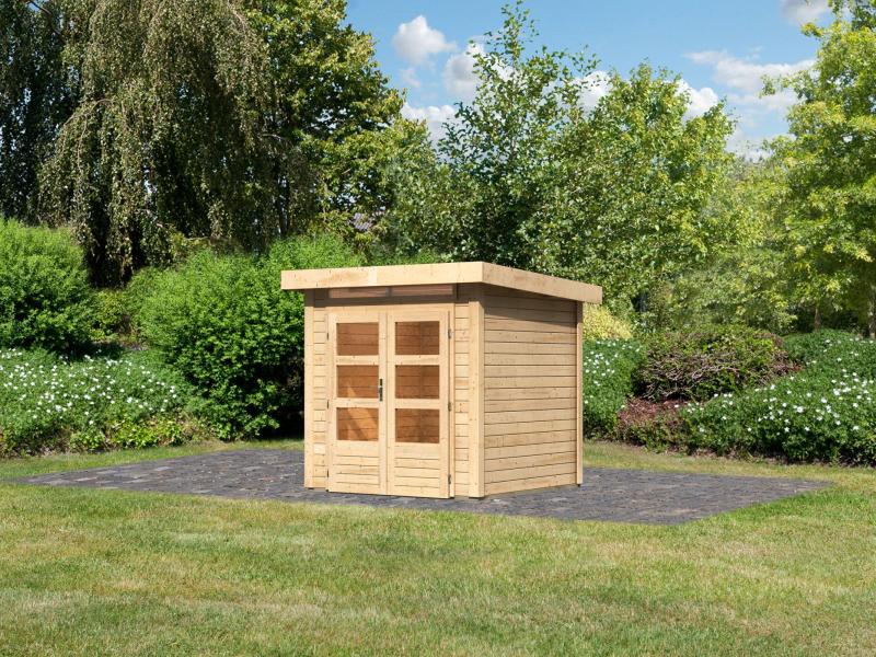 Karibu Gartenhaus Kandern 1 natur 28 mm