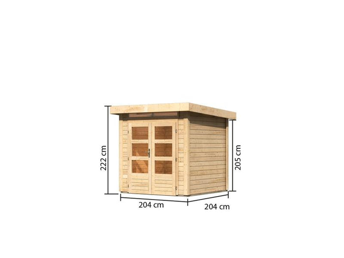 Karibu Gartenhaus Kandern 1 natur 28 mm