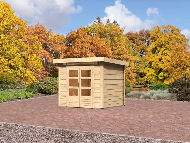 Karibu Gartenhaus Kandern 2 natur 28 mm