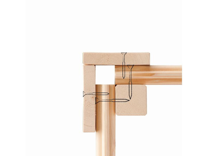 Karibu Gartenhaus Kandern 2 natur mit Anbaudach 2,35 m inkl. Rückwand