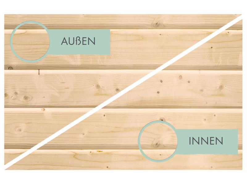 Karibu Gartenhaus Kandern 3 natur mit Anbaudach 2,35 m