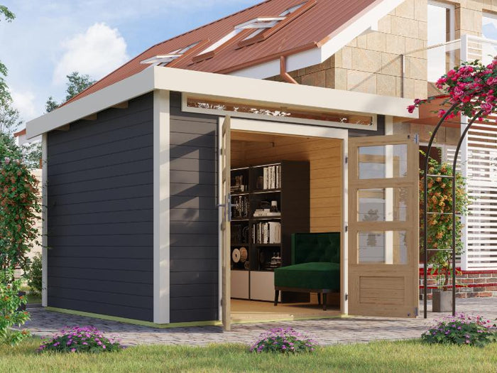 Karibu Gartenhaus Kandern 6 in terragrau 28 mm