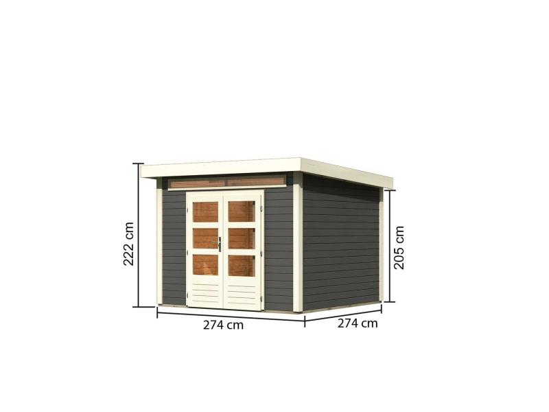 Karibu Gartenhaus Kandern 6 in terragrau 28 mm