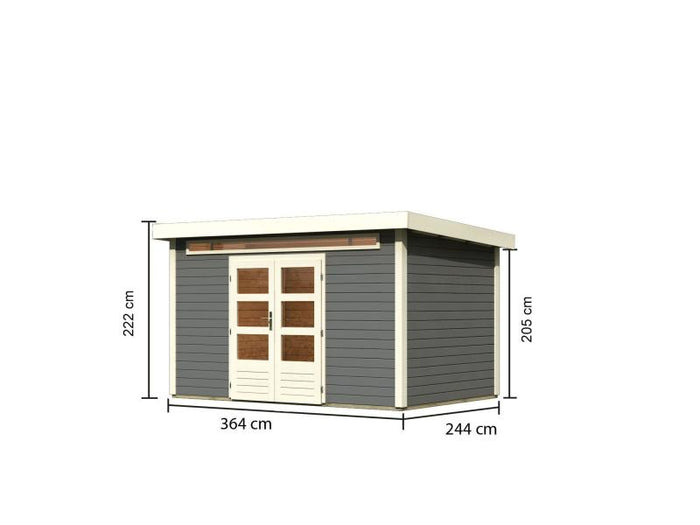 Karibu Gartenhaus Kandern 7 in terragrau 28 mm