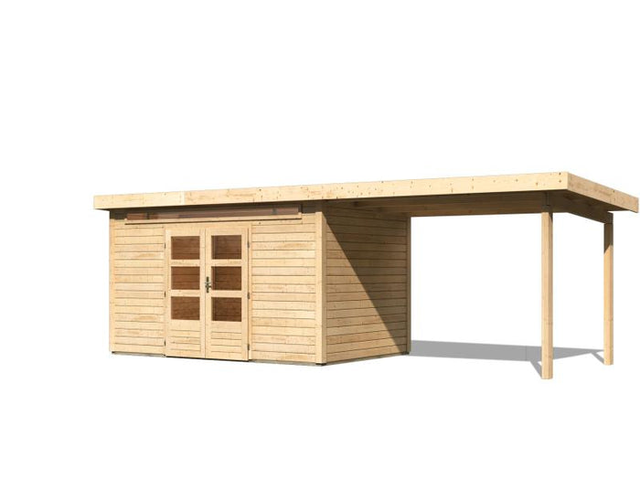 Karibu Gartenhaus Kandern 7 mit  Anbaudach 2,95 Meter