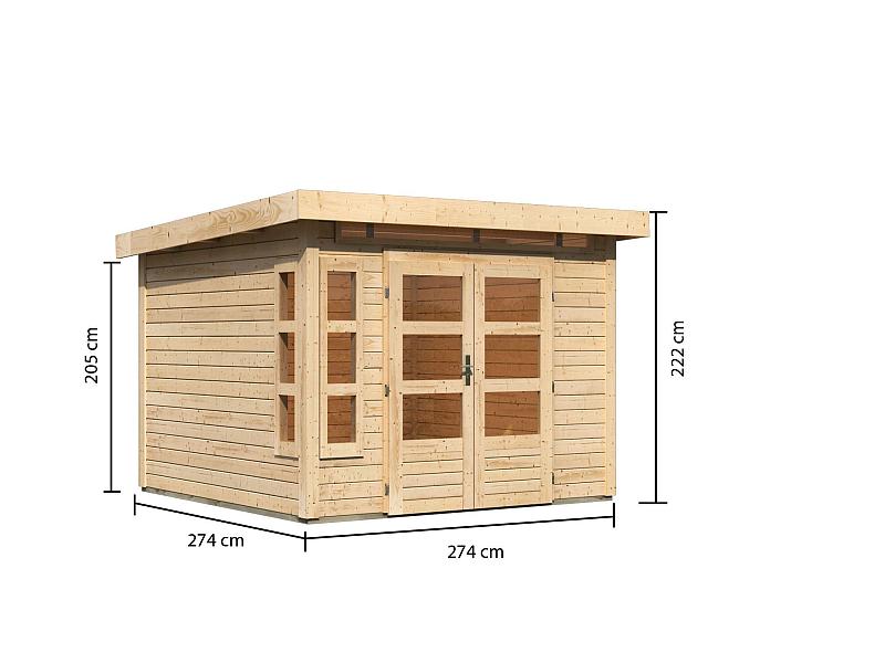 Karibu Gartenhaus Kastorf 6 - 28 mm natur