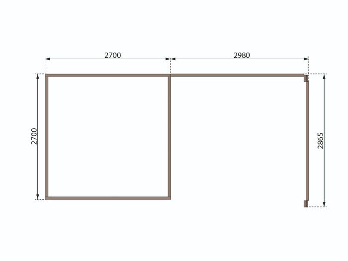 Karibu Gartenhaus Kastorf 6 - natur mit Anbaudach 3,2 m und 28 mm Seiten- und Rückwand