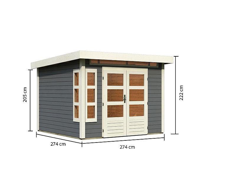 Karibu Gartenhaus Kastorf 6 terragrau - 28 mm