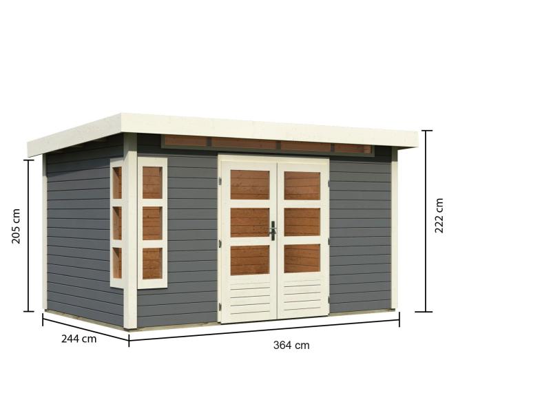 Karibu Gartenhaus Kastorf 7 - 28 mm terragrau