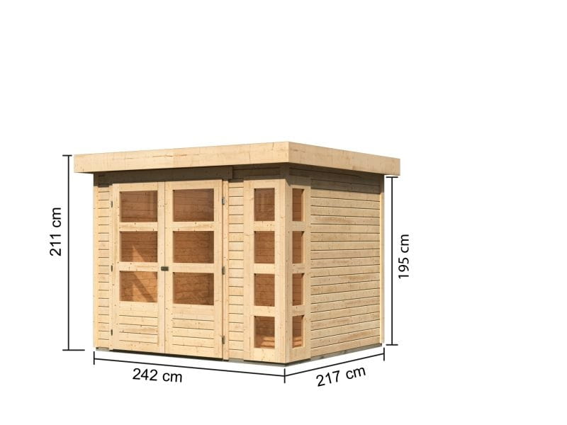 Karibu Gartenhaus Kerko 3 natur 19 mm